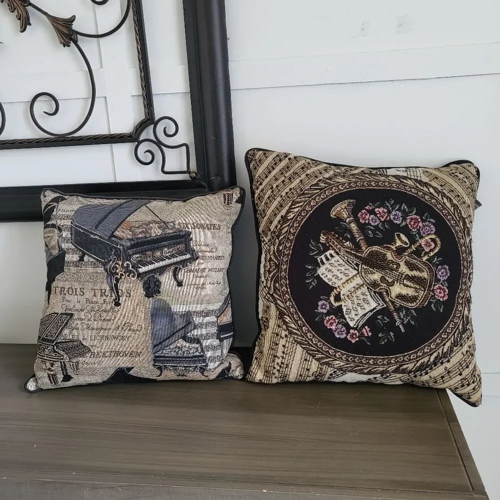 2 Tapestry Music Dark Moody Throw Pillows Academia Accent